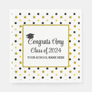 Modern Gold Congrats Graduation Class of 2025 Napkin