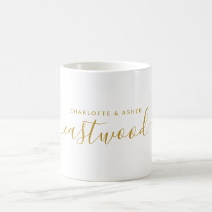 Modern Gold Couple Monogram  Coffee Mug