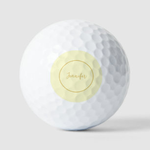 Modern Gold & Cream Colour Calligraphy Plain Uniqu Golf Balls