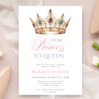 Modern Gold Crown Elegant Bridal Shower Invitation