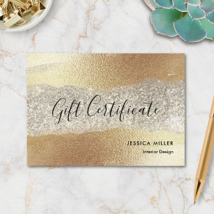 Modern Gold Diamond Glitter Faux Foil Gift Card
