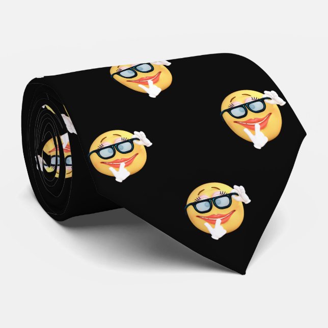 Modern Gold Dots  ,Emoji Face Tie (Rolled)