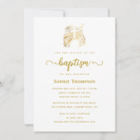 Modern Gold Dove White Cross Religious Baptism