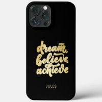 Modern Gold Dream Believe Achieve Motivational