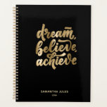 Modern Gold Dream Believe Achieve  Motivational Pl Planner<br><div class="desc">Modern Gold Dream Believe Achieve  Motivational</div>
