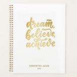 Modern Gold Dream Believe Achieve  Motivational  Planner<br><div class="desc">Modern Gold Dream Believe Achieve  Motivational</div>
