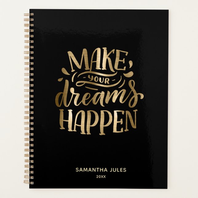 Modern Gold Dream Believe Achieve  Motivational  Planner (Front)