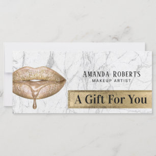 Modern Gold Drip Lips Salon Gift Certificates