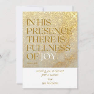 Modern Gold Dust Psalm Christmas Holiday  Card