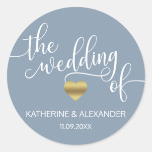 Modern Gold Dusty Blue THE WEDDING OF Seals