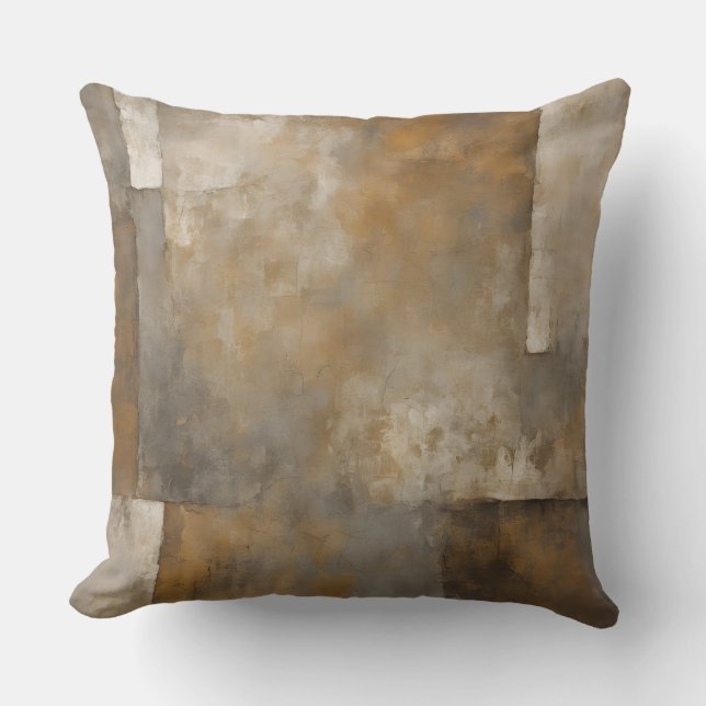 Modern Gold Earth Tone Plaid Cushion (Front)