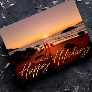 modern gold elegant happy holidays photo