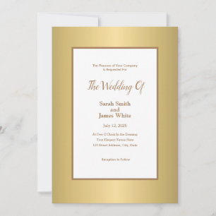 Modern Gold Elegant Simple Wedding Invitation
