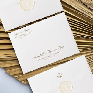 Modern Gold Elegant Wedding Envelope