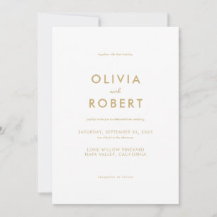 Modern Gold Elegant Wedding Invitation