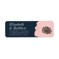 Modern Gold Embossed Floral | Return Address
