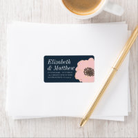Modern Gold Embossed Floral | Return Address
