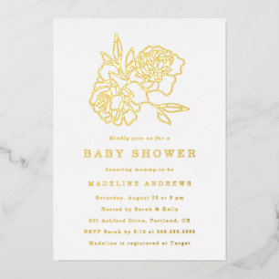 Modern Gold Floral Baby Shower