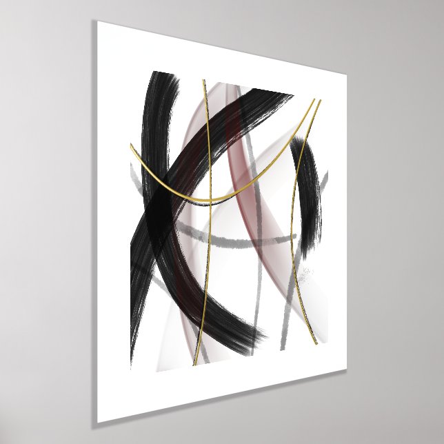 Modern Gold Foil Abstract Art Foil Prints (Laydown)