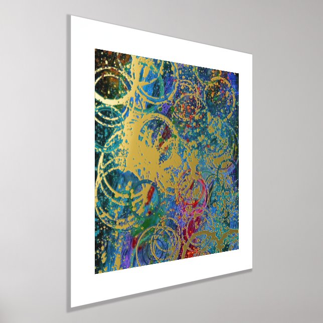 Modern Gold Foil Abstract Art Prints (Laydown)