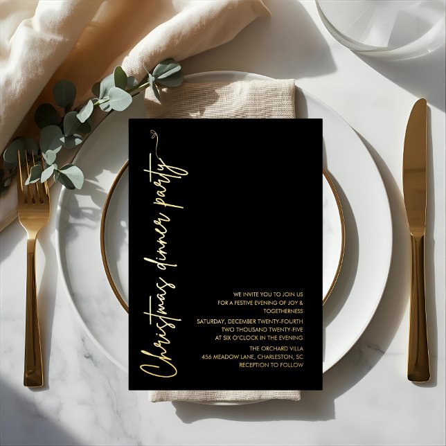 Modern Gold Foil Christmas Dinner Party (Creator Uploaded)