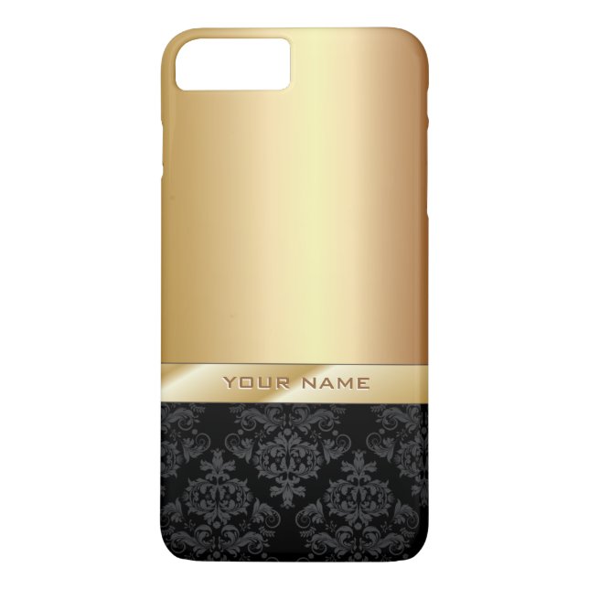 Modern Gold Foil Custom Name iPhone 7 Plus Case (Back)