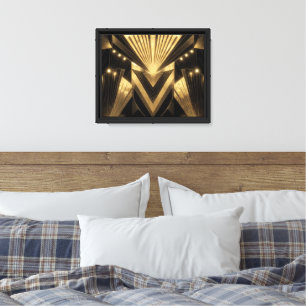 Modern Gold Foil Elegance Neo Art Deco Canvas Print