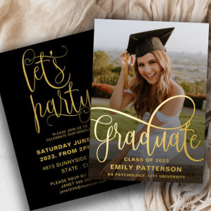 Modern Gold Foil Graduate Photo Party