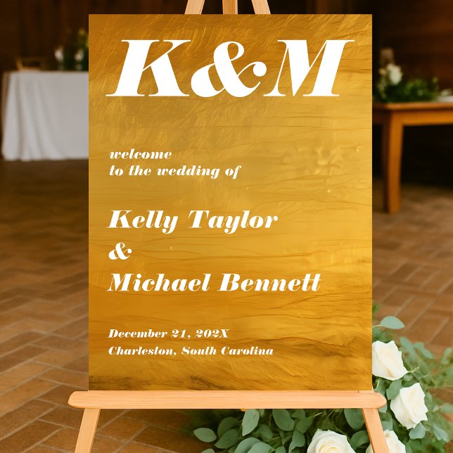 Modern Gold Foil Look Winter Welcome Acrylic Sign (Creator Uploaded)