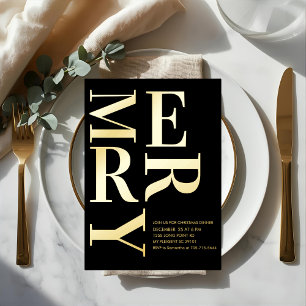 Modern Gold Foil “MERRY” Christmas Party