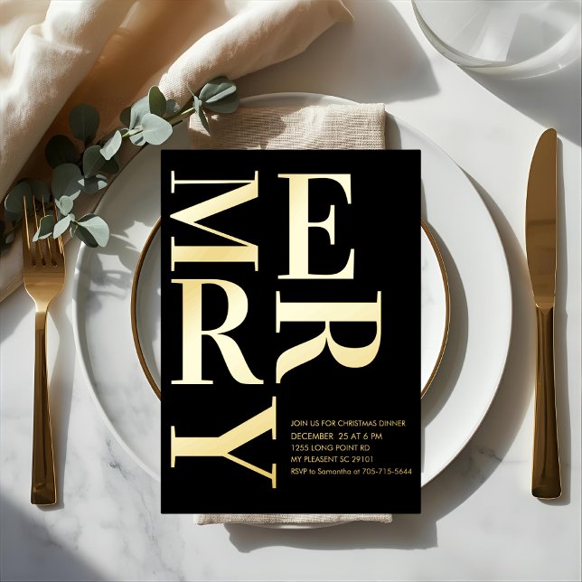 Modern Gold Foil “MERRY” Christmas Party (Creator Uploaded)