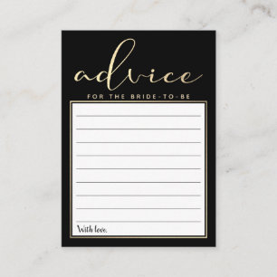 Modern Gold Foil Script Advice Cards