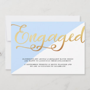 Modern Gold Foil Script Engagement Announcement