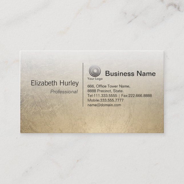 Modern Gold Foil Texture Business Card Template (Front)
