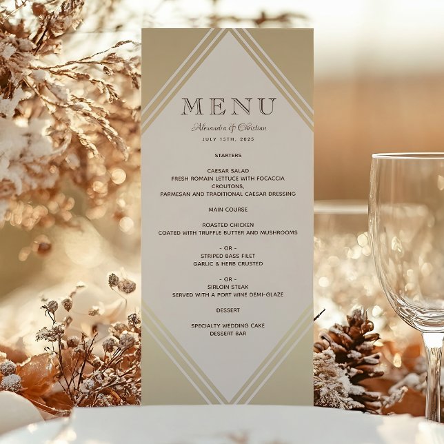 Modern Gold Foil Wedding Menu (Creator Uploaded)