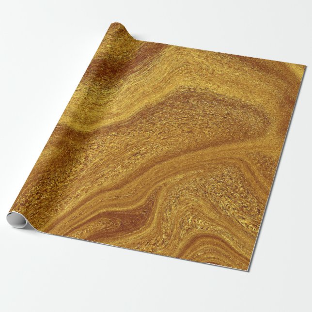Modern gold foil wrapping paper (Unrolled)