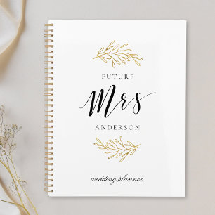 Modern Gold Foliage Future Mrs. Wedding Planner