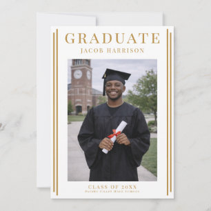 Modern Gold Frame Graduate Announcement