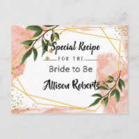 Modern Gold Frame Ivory Green Floral Bridal Shower
