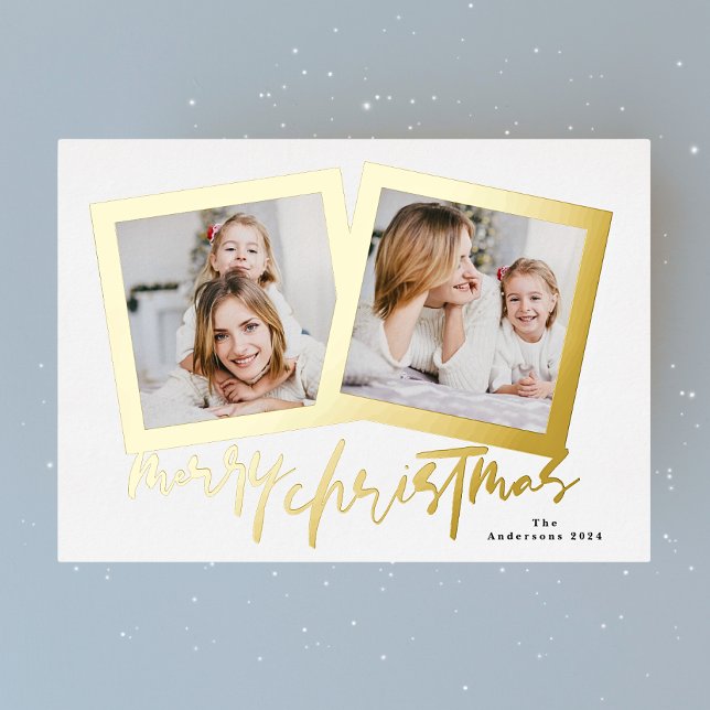 modern gold frames merry christmas multi photo (Creator Uploaded)