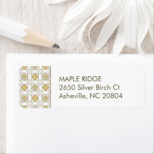 Modern Gold Geometric Address Label