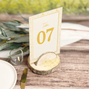Modern Gold Geometric Frame Wedding Table Numbers