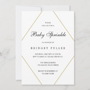 Modern Gold Geometric Gender Neutral Baby Sprinkle Invitation