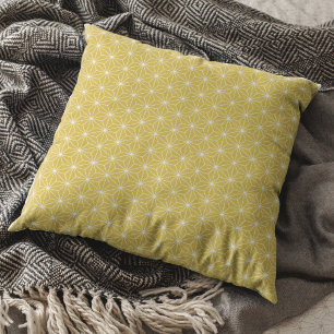 Modern Gold Geometric Japanese Pattern Cushion