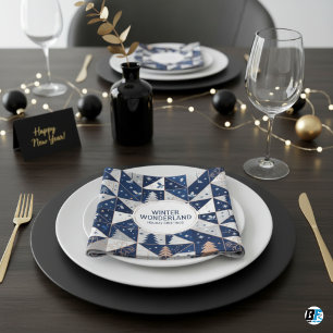 Modern Gold Geometric Pattern Black Christmas P Napkin