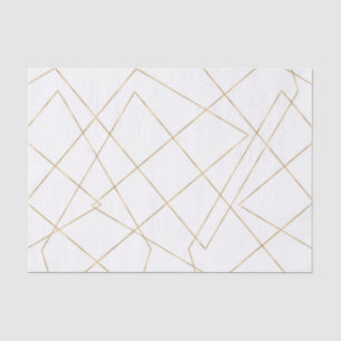 Modern Gold Geometric Strokes Abstract Design Tissue Paper