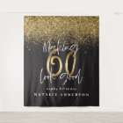 Modern gold glitter 60th birthday party decor