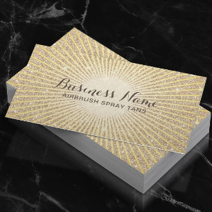 Modern Gold Glitter Airbrush Spray Tans Business Card