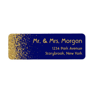 Modern Gold Glitter and Royal Blue