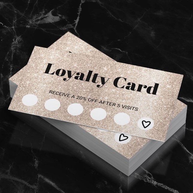 Modern Gold Glitter Beauty Salon Spa Customer Loyalty Card (Creator Uploaded)